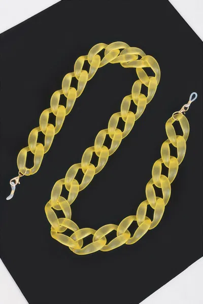 Fashnzfab Sunglasses Acrylic Chain In Yellow