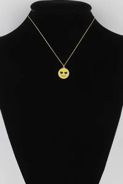 Fashnzfab Sunglasses Face Emoji Necklace In Black