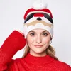 Fashnzfab Sunglasses Santa Claus Pom Pom Beanie Hat In Red