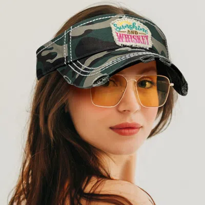 Fashnzfab Sunshine And Whiskey Vintage Visor Hat In Multi