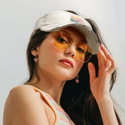 Fashnzfab Sunshine And Whiskey Vintage Visor Hat In Sand