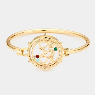 Fashnzfab Super Dad Floating Locket Hook Bracelet Gold