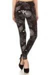 Fashnzfab Super Soft Peach Skin Fabric, Multi-color Printed Knit Legging With Elastic High Waist Band In Multi