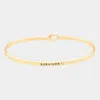Fashnzfab Survivor _ Thin Metal Pink Ribbon Hook Bracelet In Gold