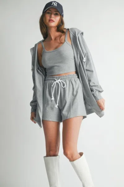 Fashnzfab Sweater 3 Piece Set In Grey