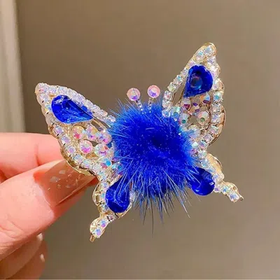 Fashnzfab Sweet Butterfly Hair Clip In Blue