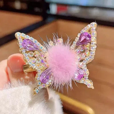 Fashnzfab Sweet Butterfly Hair Clip In Purple