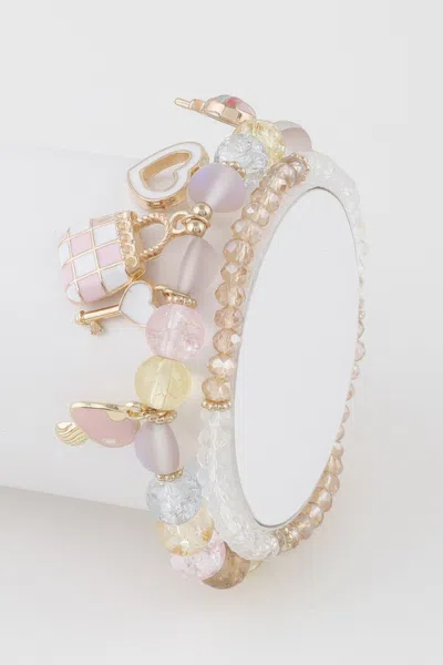 Fashnzfab Sweet Charms Bead Bracelet In Multi