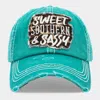 Fashnzfab Sweet Southern Sassy Vintage Baseball Cap In Blue