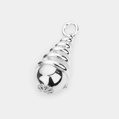 Fashnzfab Swirl Metal Pendant - Rhodium In Silver