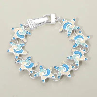 Fashnzfab Swirl Starfish Charm Link Magnetic Bracelet In Multi