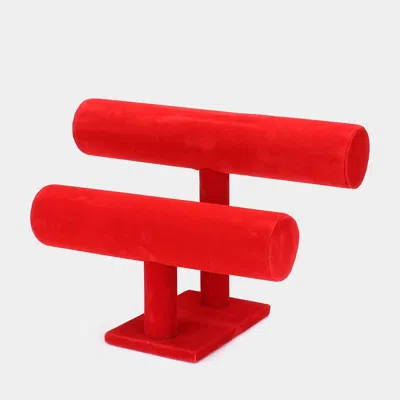 Fashnzfab T-bar Jewelry Display Stand In Red