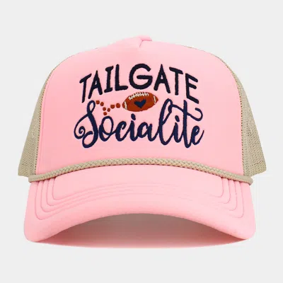 Fashnzfab Tailgate Socialite Mesh Back Trucker Hat In Pink
