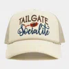 Fashnzfab Tailgate Socialite Mesh Back Trucker Hat In Sand