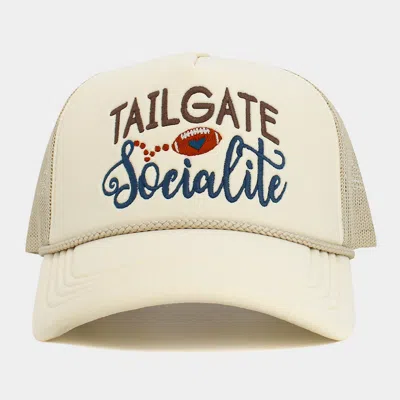 Fashnzfab Tailgate Socialite Mesh Back Trucker Hat In Sand