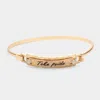 Fashnzfab Take Pride Message Bar Hook Bracelet Matte Gold In Multi