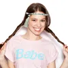 Fashnzfab Tassel Drop Boho Bead Stretch Headband In Blue