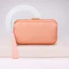 Fashnzfab Tassel Pointed Solid Clutch / Crossbody Bag In Pink