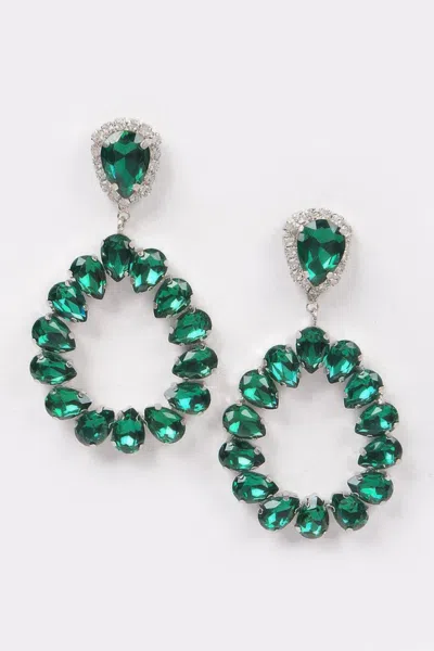 Fashnzfab Tear Drop Stone Earring In Neutral