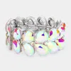 Fashnzfab Teardrop 1.2" H Stone Embellished Evening Bracelet In Multi