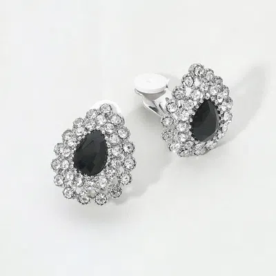 Fashnzfab Teardrop Cluster Evening Clip On Earrings In Multi