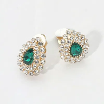 Fashnzfab Teardrop Cluster Evening Clip On Earrings In Multi