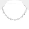Fashnzfab Teardrop Cluster Link Necklace In Metallic