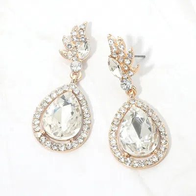 Fashnzfab Teardrop Crystal Drop Evening Earrings In Multi