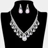 Fashnzfab Teardrop Crystal Rhinestone Collar Necklace In Multi