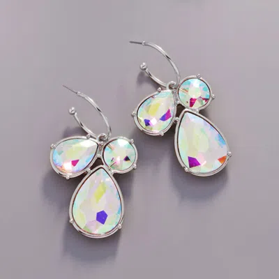 Fashnzfab Teardrop Crystal Stone Dangle Earrings In Multi
