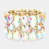Fashnzfab Teardrop Crystal Stretch Evening Bracelet Ab, Gold In Multi