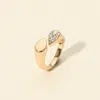 Fashnzfab Teardrop Crystal Tip Stainless Steel Adjustable Ring In Gold