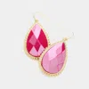 Fashnzfab Teardrop Dangle Earrings - Fuchsia In Pink