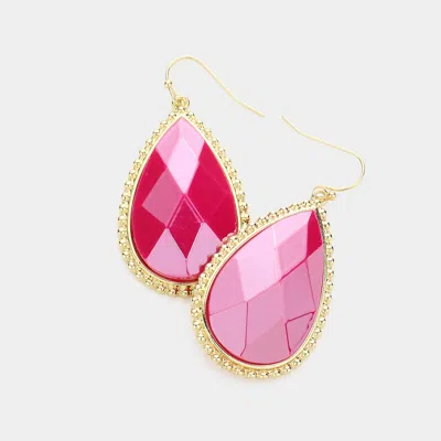 Fashnzfab Teardrop Dangle Earrings - Fuchsia In Pink