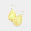 Fashnzfab Teardrop Dangle Earrings - Ivory In Brown