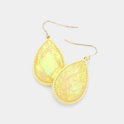 Fashnzfab Teardrop Dangle Earrings - Ivory In Brown