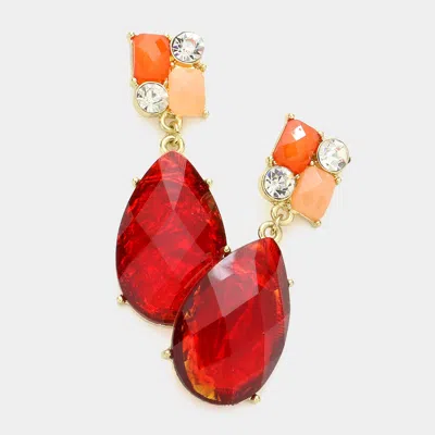 Fashnzfab Teardrop Dangle Earrings - Siam In Gold