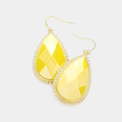 Fashnzfab Teardrop Dangle Earrings - Yellow