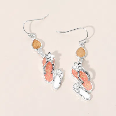 Fashnzfab Teardrop Flip Flop Charm Link Drop Dangle Earrings In Multi