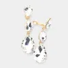 Fashnzfab Teardrop Glass Crystal Drop Evening Clip On Earrings In Gold