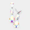 Fashnzfab Teardrop Glass Crystal Drop Evening Clip On Earrings In Multi