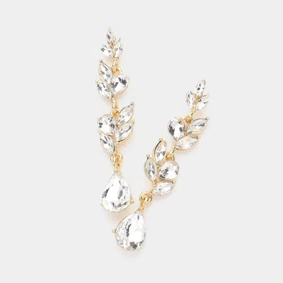 Fashnzfab Teardrop Marquise Stone Link Dangle Evening Earrings In Multi