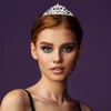 Fashnzfab Teardrop Marquise Stone Pointed Princess Tiara In Metallic