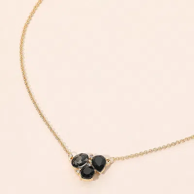 Fashnzfab Teardrop Oval Round Stone Cluster Pendant Necklace In Gold