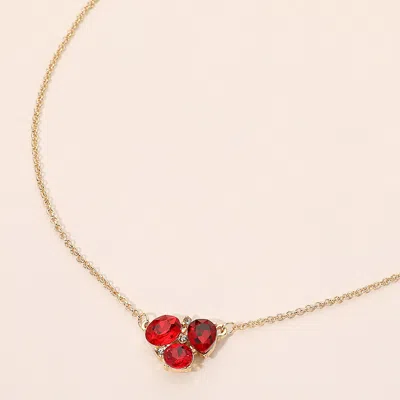 Fashnzfab Teardrop Oval Round Stone Cluster Pendant Necklace In Gold