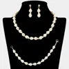 Fashnzfab Teardrop Pearl Jewelry Set In Multi
