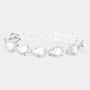 Fashnzfab Teardrop Rhinestone Link Evening Bracelet Silver In Silver