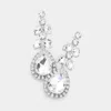 Fashnzfab Teardrop Round Stone Dangle Evening Earrings In Pattern