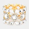 Fashnzfab Teardrop Round Stone Stretch Evening Bracelet Gold In Gold