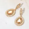 Fashnzfab Teardrop Stone Accent Dangle Evening Earrings - Gold, Lt Col Topaz In Gold